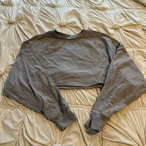 ALO Yoga Gray Cropped Sweatshirt